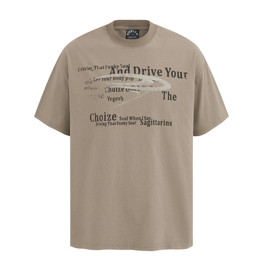 Men's Vintage Fashion-letter Loose T-shirt