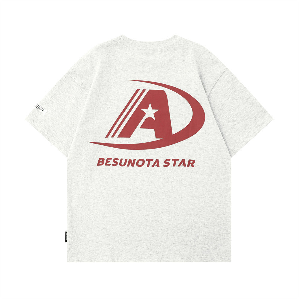 Letter Printed Cotton T-shirt Summer