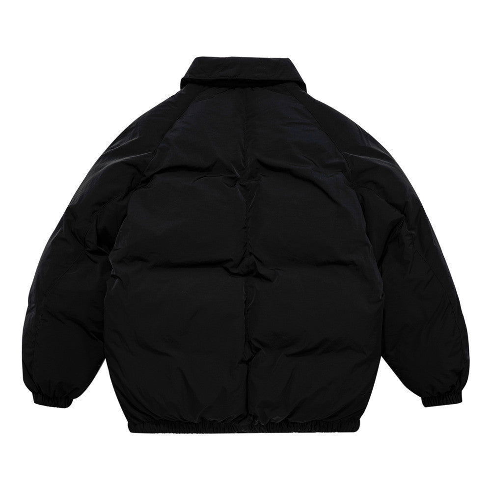 Simple Style Solid Color Bread Suit Men's Loose Lapel Thickened Padded Jacket