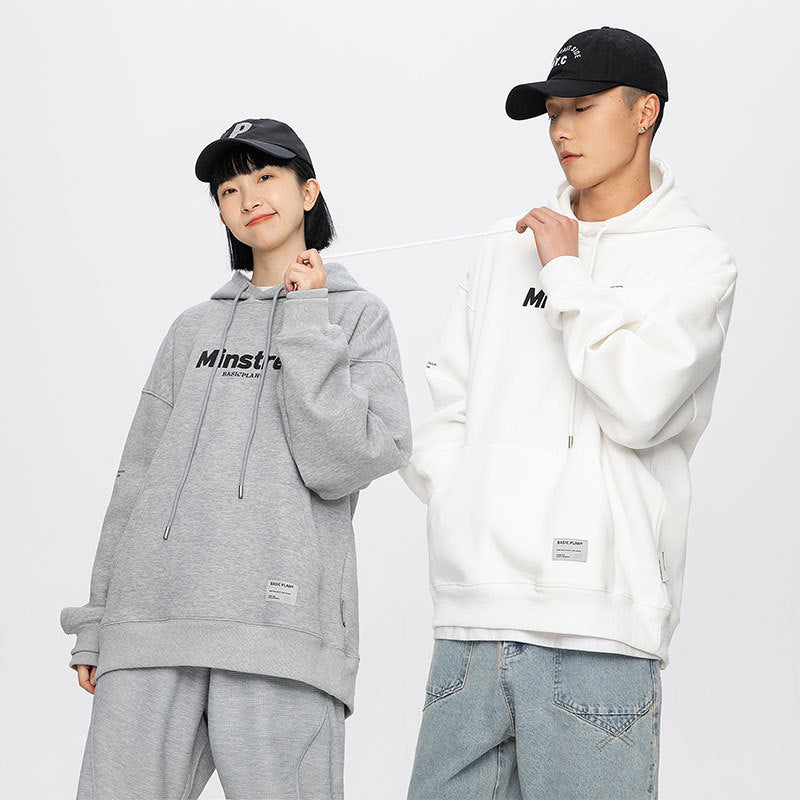 Men's Solid Color Loose Casual Letter Sweater