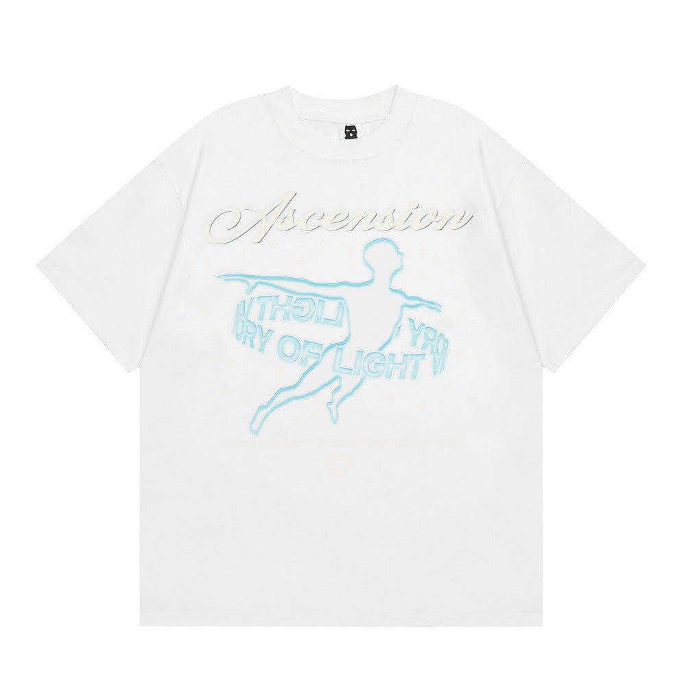 Men's Printed Short Sleeve Washed And Worn