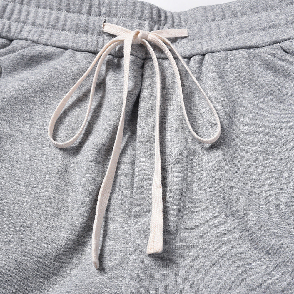 Men's Solid Color Casual Elastic Waist Wide Leg Loose Track Sweatpants