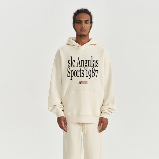 Fashion Printing Velvet Padded Hooded Sweatshirt Men