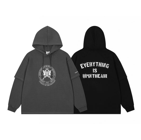 Fashion Letters Hooded Loose Sweater Men