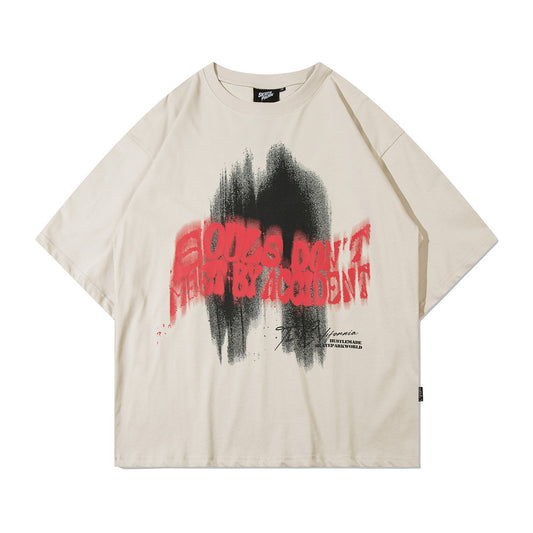 Letter Abstract Pattern Short Sleeve