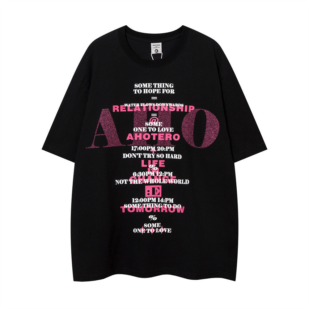 Letter Print Short-sleeve T-shirt Men's Summer