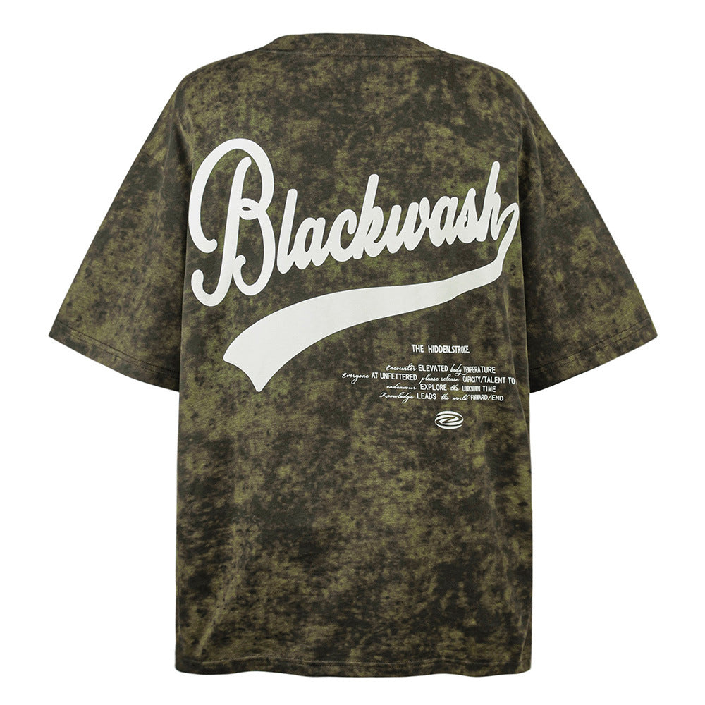 Tie-dye Letter Print Short-sleeve T-shirt Men's