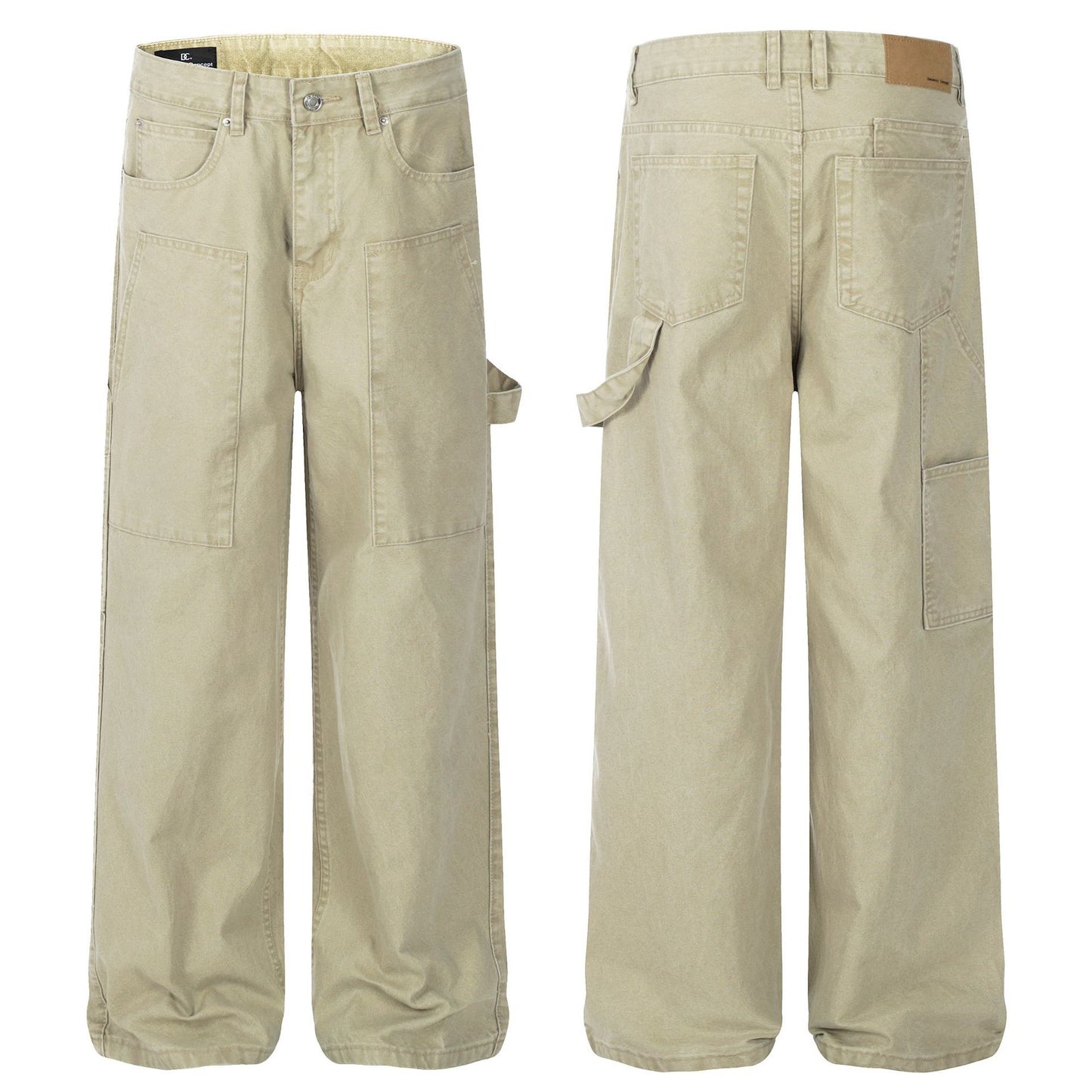 Washed Design High-grade Men's Loose Straight Cargo Jeans