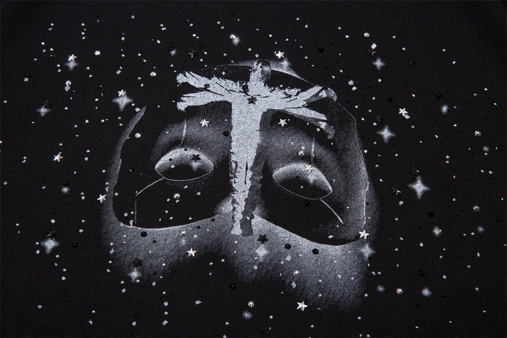 Creative Mask Splash Ink Spray Paint Short Sleeve