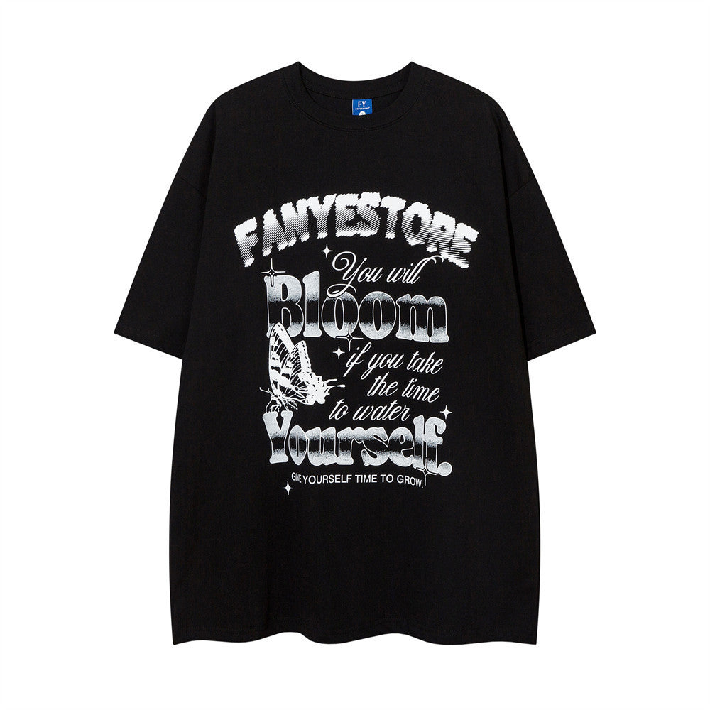 Butterfly Print Loose Short Sleeve Men's Summer