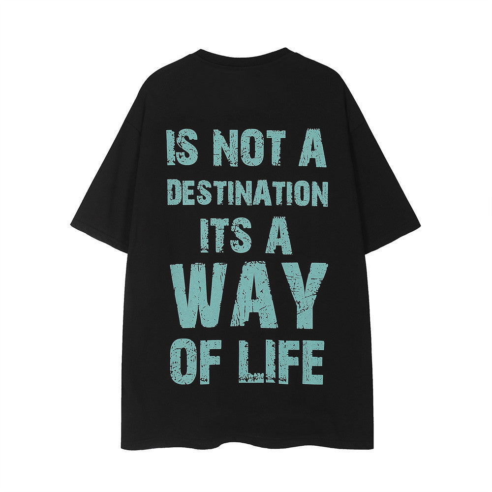 Abstract Portrait Short Sleeve Loose