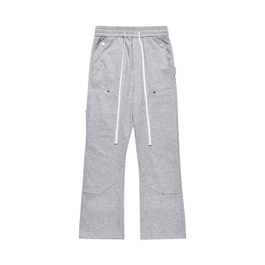 Men's Solid Color Casual Elastic Waist Wide Leg Loose Track Sweatpants