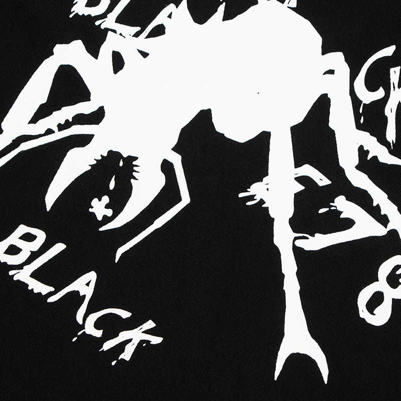 Men's Dark High Street Summer Casual Loose Round Neck Half Sleeve