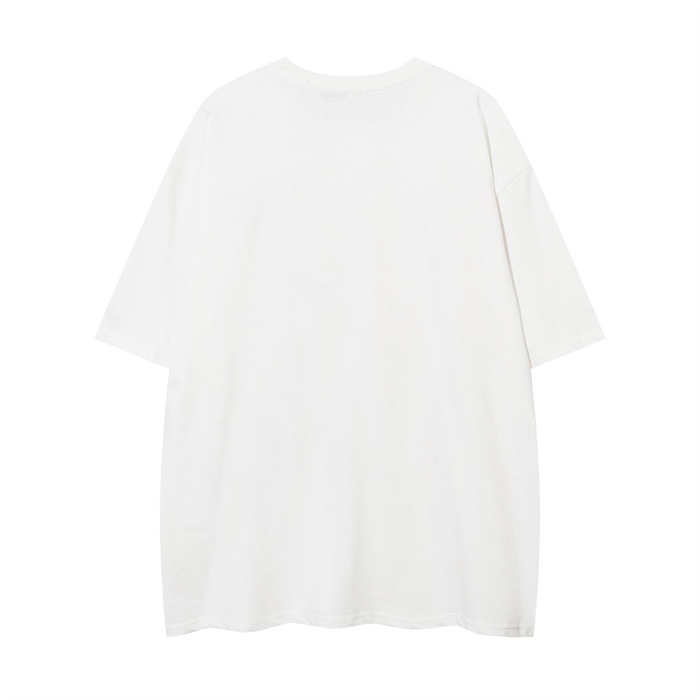 Design Sense Chain Embroidery Letter Short Sleeve