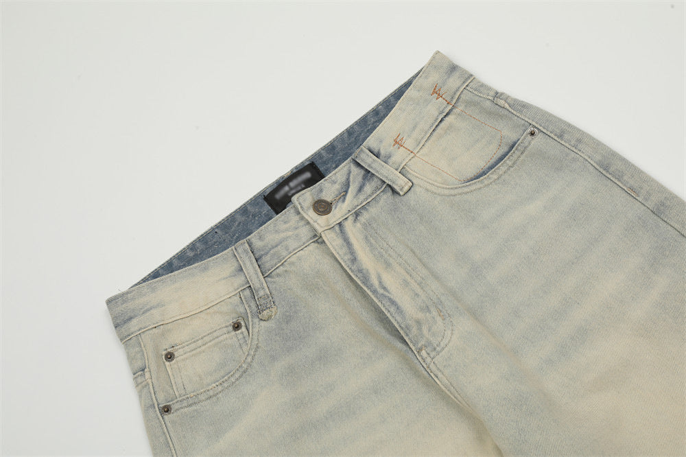 Retro Punk Worn Loose Wide Leg Leisure Straight-leg Pants