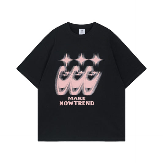 XINGX Abstract Short Sleeve T-shirt Top American High Street