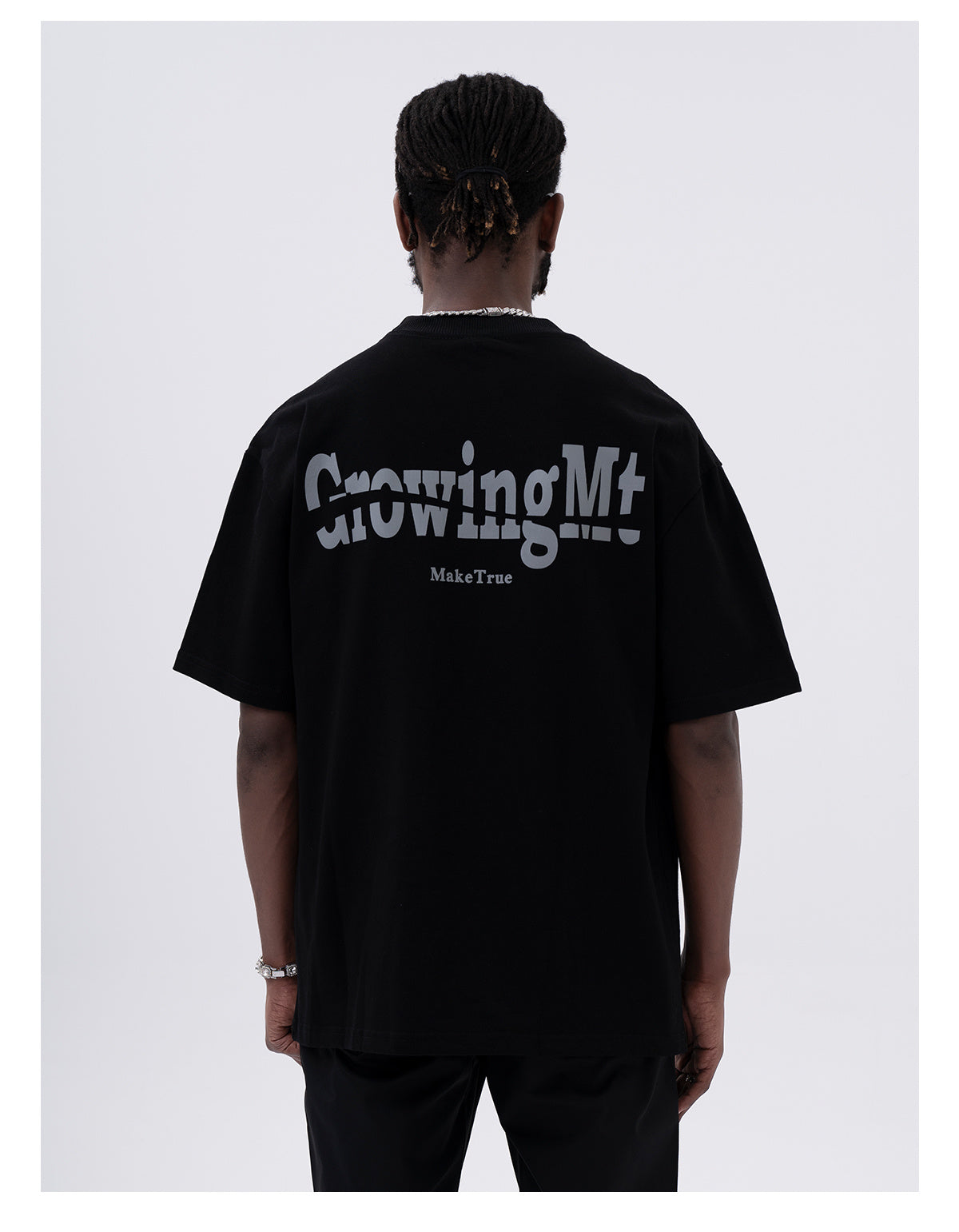 Men's Casual Back Letter Print Short-sleeve T-shirt