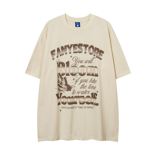 Butterfly Print Loose Short Sleeve Men's Summer