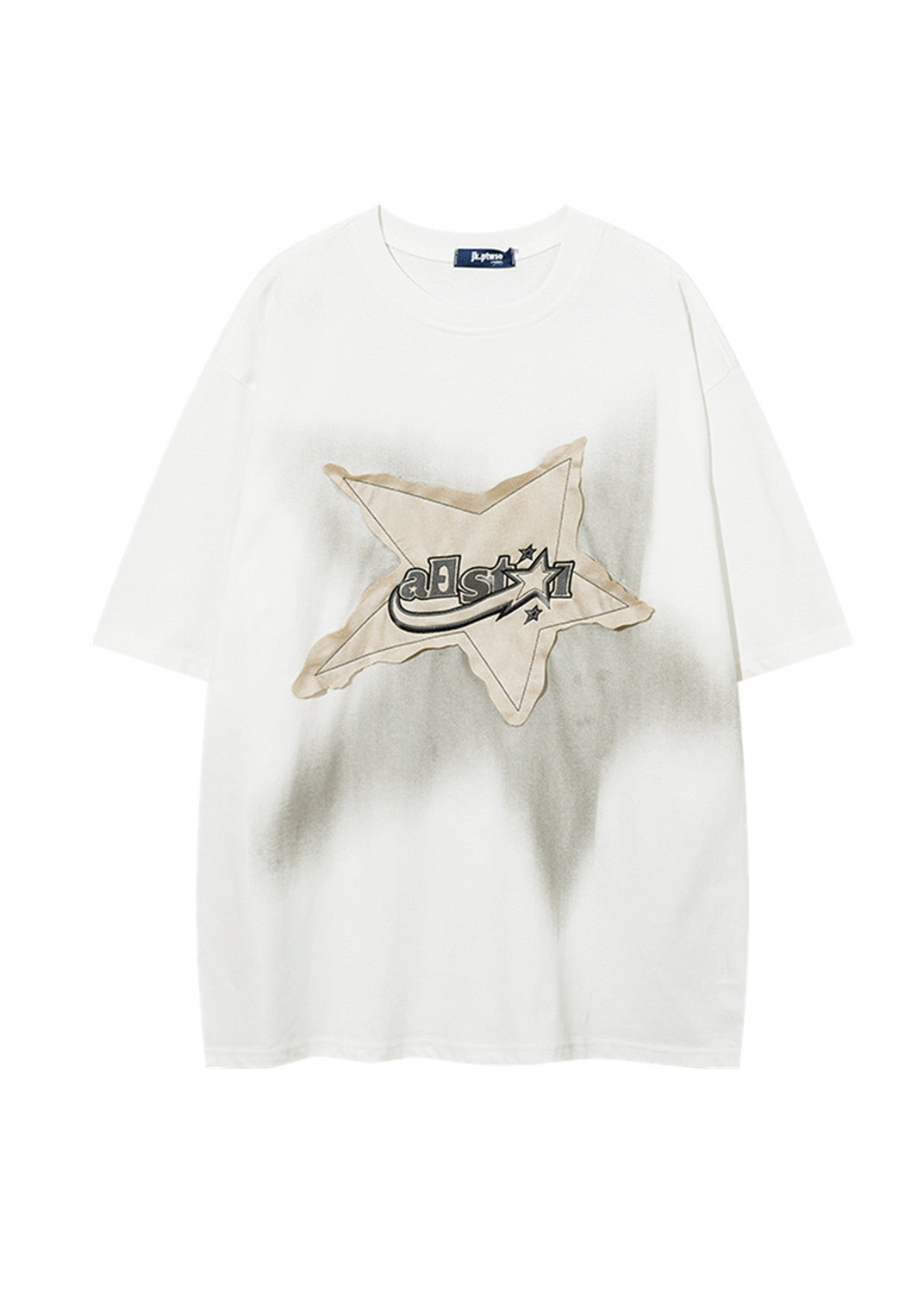 American  Patch Short Sleeve Retro Hip Hop Loose Half-sleeved T-shirt