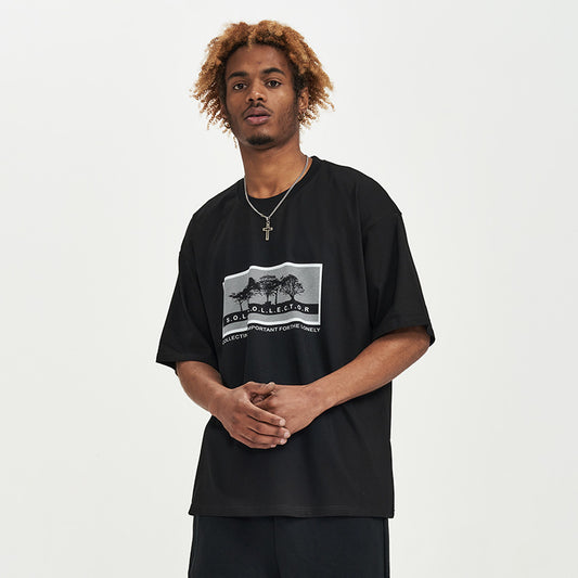 European And American Men's Loose Short-sleeved T-shirt