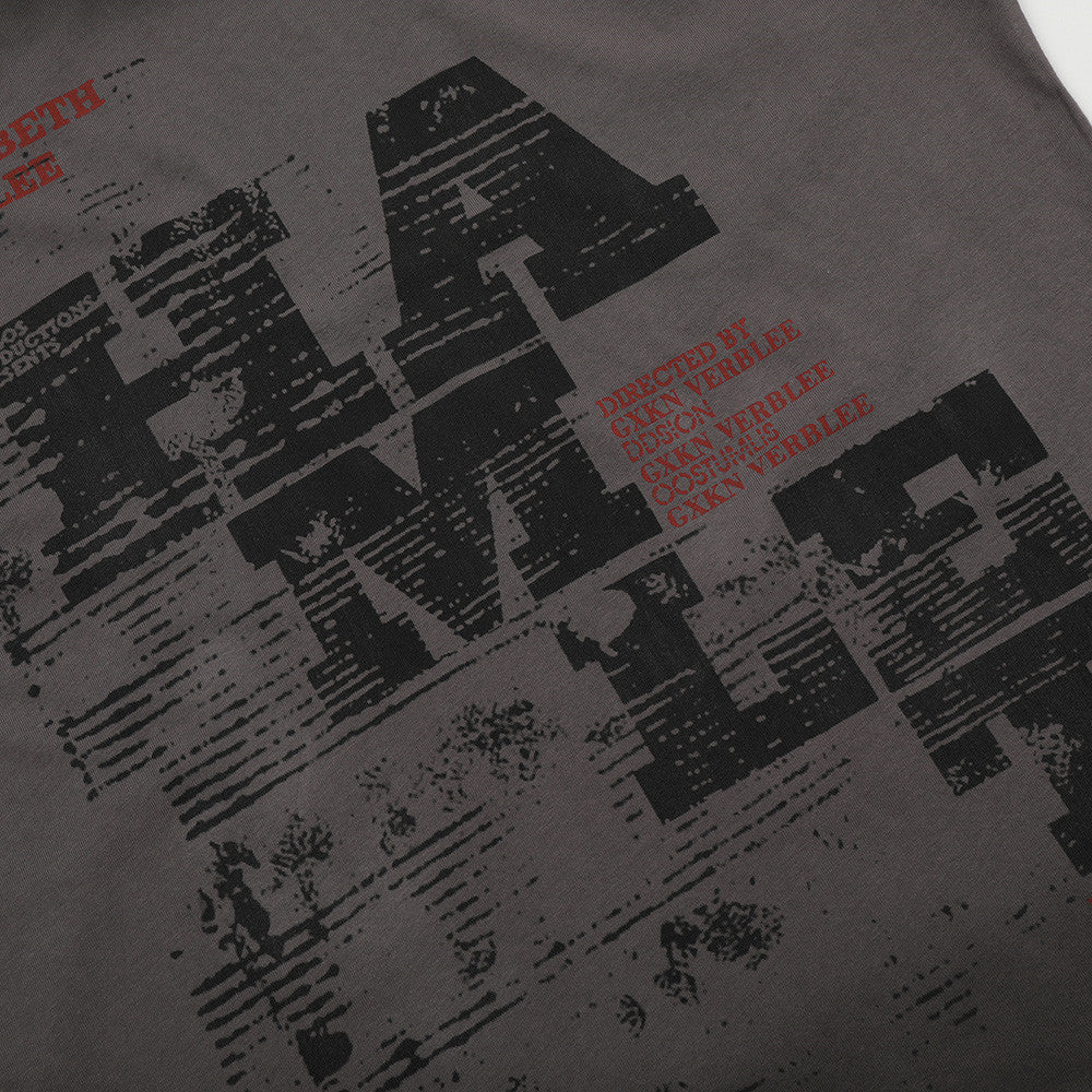 Spray Painting Do Dirty Old Letter Print Short-sleeve