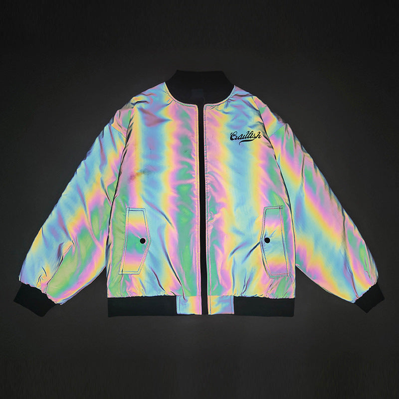 Colorful Reflective Padded Jacket Jacket Men