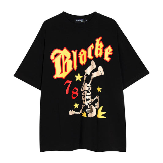 Men's Casual Fun Skull Skeleton Printed T-shirt