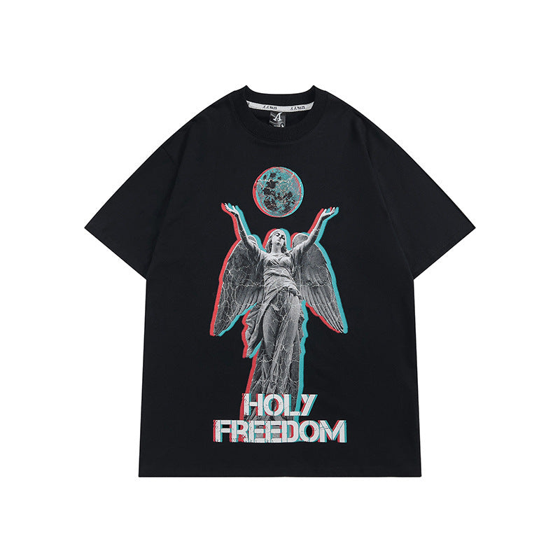 Men's Round Neck Half Sleeve Printed Short Sleeve T-Shirt