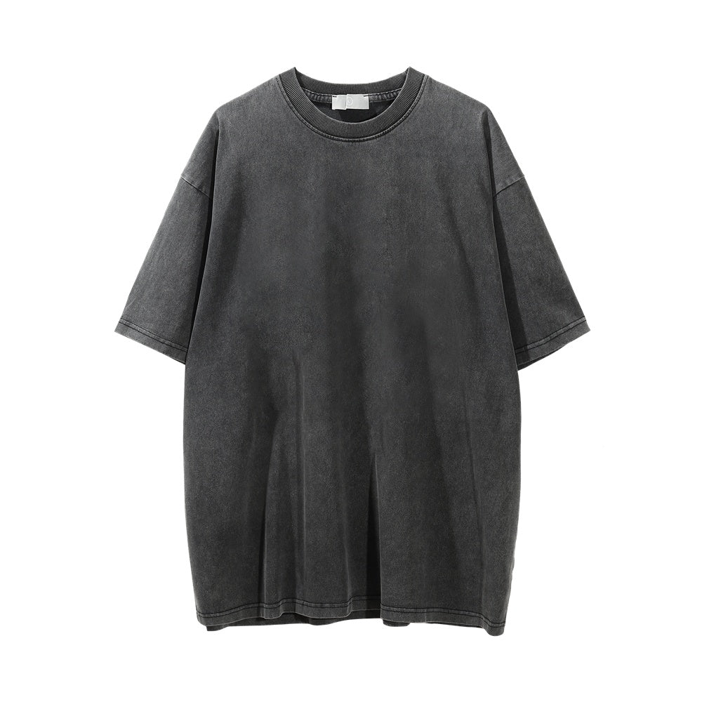 Chess Printed Distressed Washed Short-sleeved T-shirt