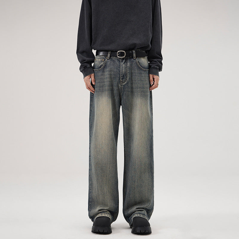 Men's Vintage Heavy-duty Washed Slub Jeans