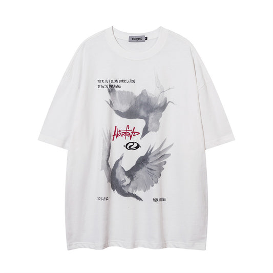 Animal Bird Printed Short Sleeve High Street
